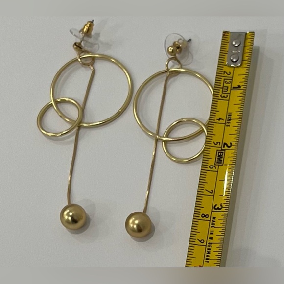 Elegant Gold-Tone Hoop and Dangle Pierced Earrings (2 Pairs) - Picture 2 of 3